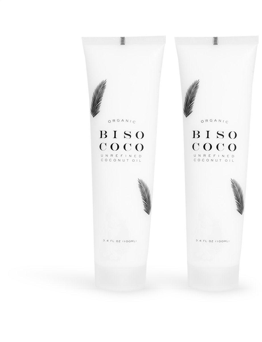 Bisococo Biologische Kokosolie 2x Tube 100 ml – 100% Pure Organic Coconut Oil – Voor Huid & Haar – Multifunctioneel – Clean Beauty – Hygiënisch