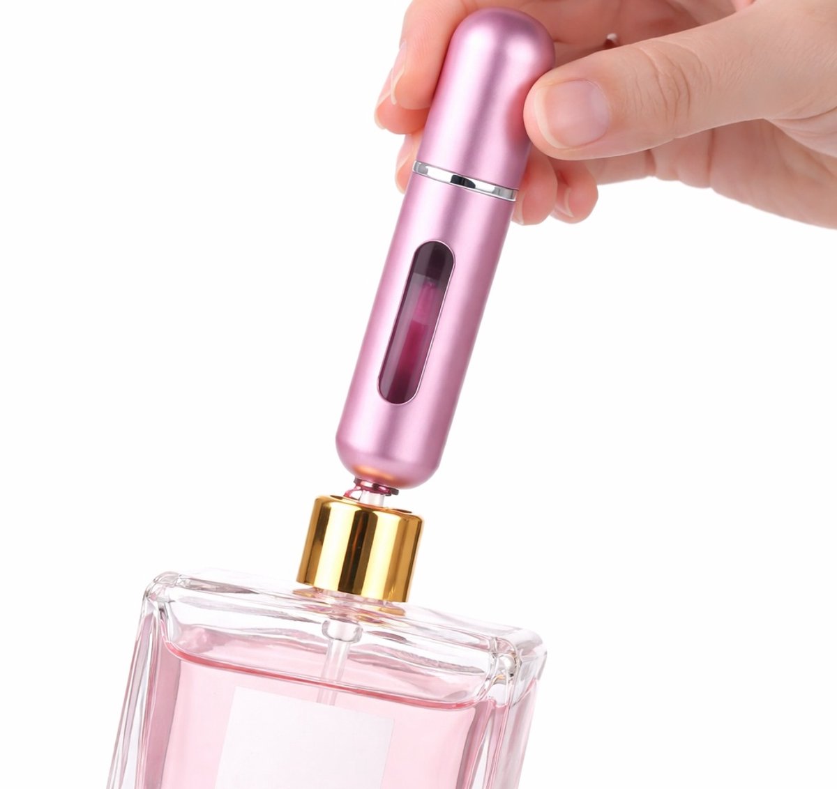 Luxe Mini Parfumverstuiver I Parfum Flesje I Mini Parfum Flesje I Reisflesje Parfum I Reisflesje I Hervulbaar I 5 ML I Roze