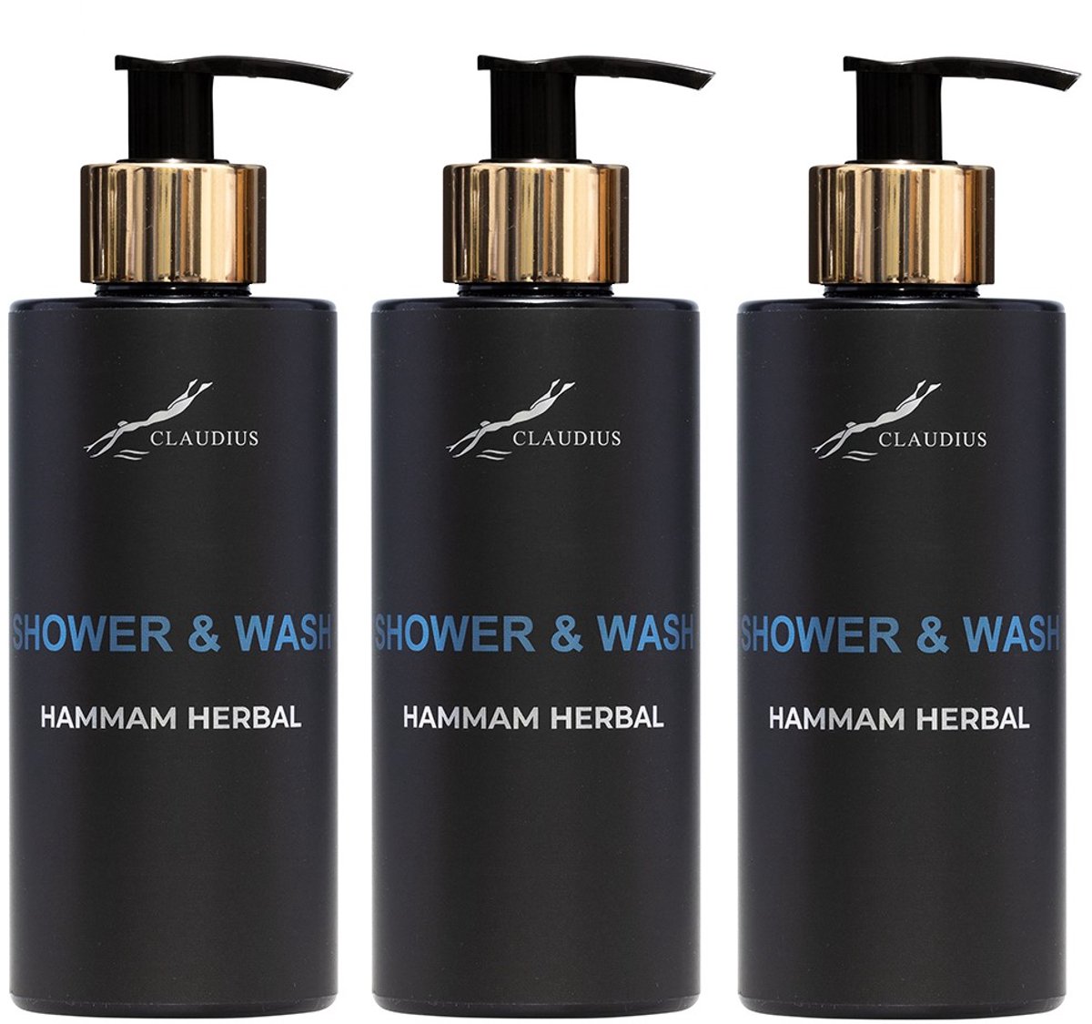Shower & Wash Hammam Herbal 300 ml - gouden pomp - 3 stuks
