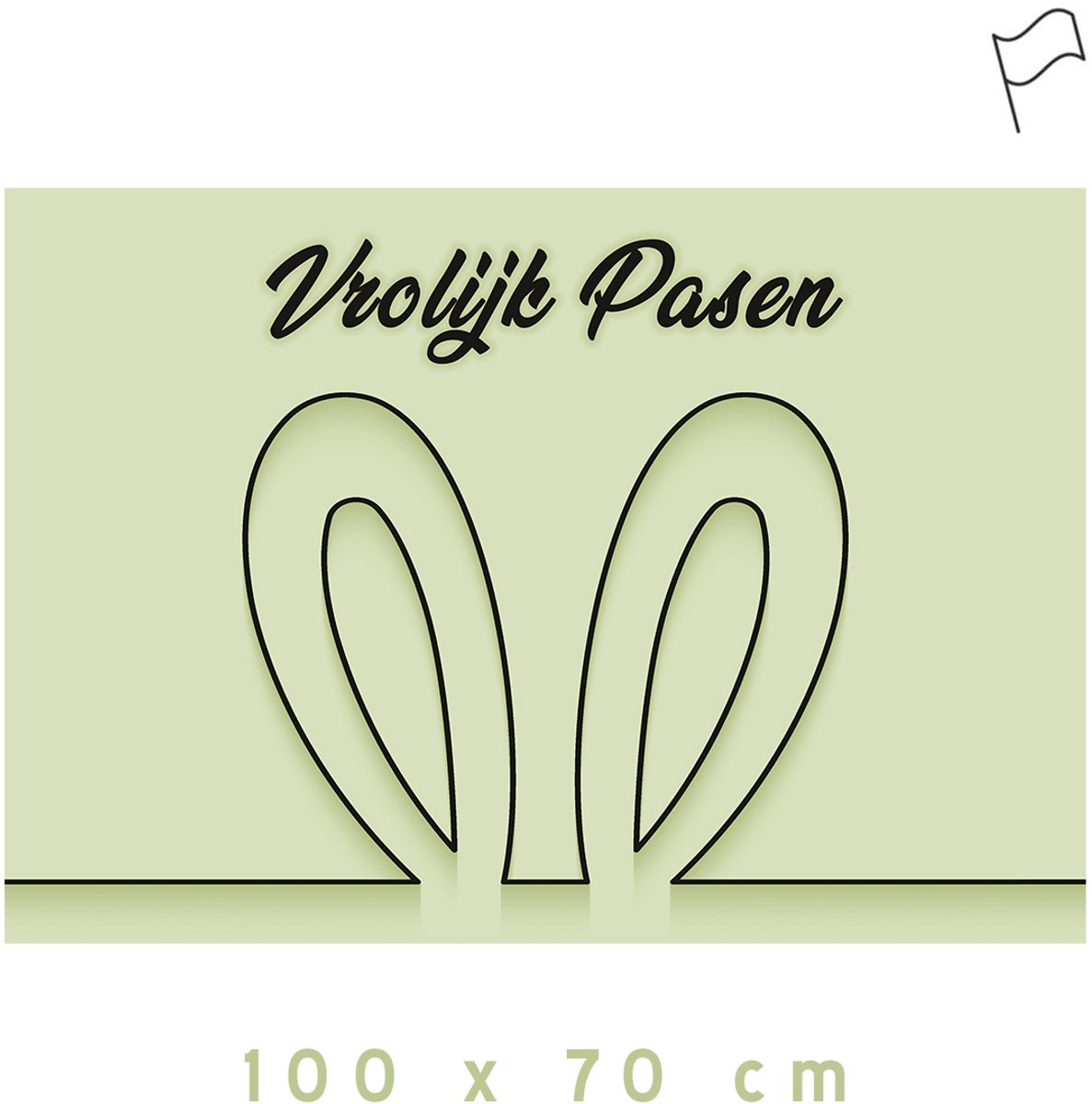 Vlag | "Vrolijk Pasen" | 100 x 70 cm | Happy Easter | Paasdecoratie | Gevelvlag | Polyester | Paashaas | Decoratie | Paasvakantie | 1 stuk