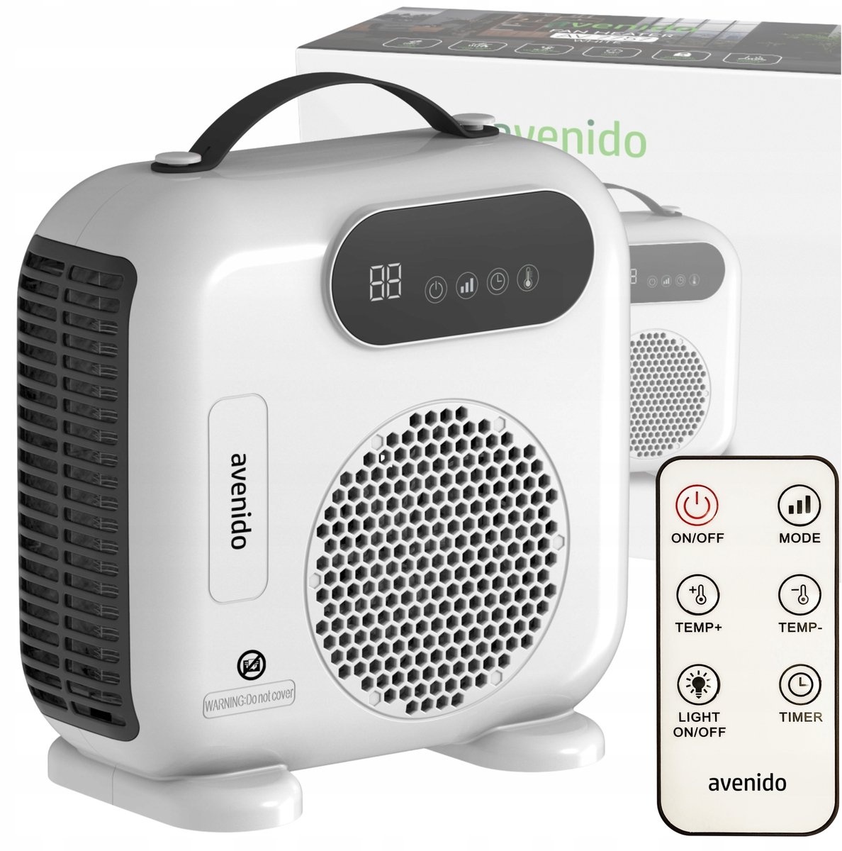 Avenido Elektrische Ventilatorkachel 2000W – Keramische kachel – Heater - LCD-scherm – Timer 24u – Afstandsbediening – Verwarmen & Ventileren - AV_7757