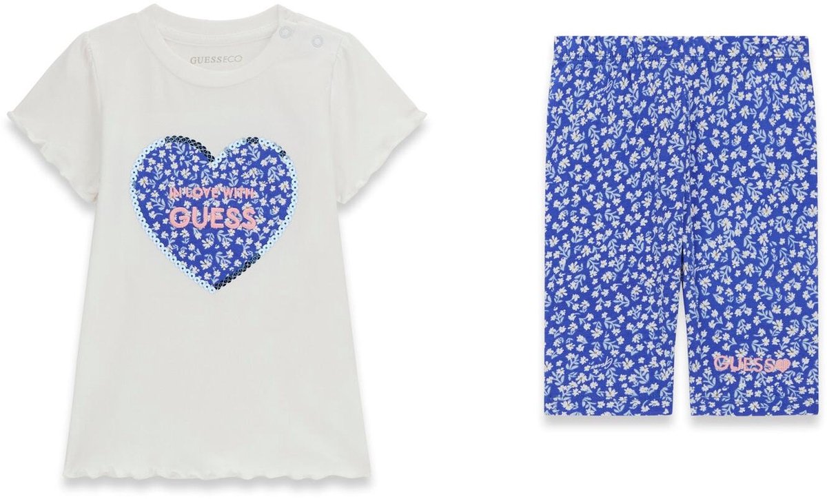 Set van t-shirt en capri legging voor meisjesbaby Guess