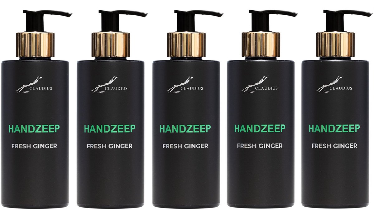 Handzeep Fresh Ginger 300 ml - gouden pomp - 5 stuks