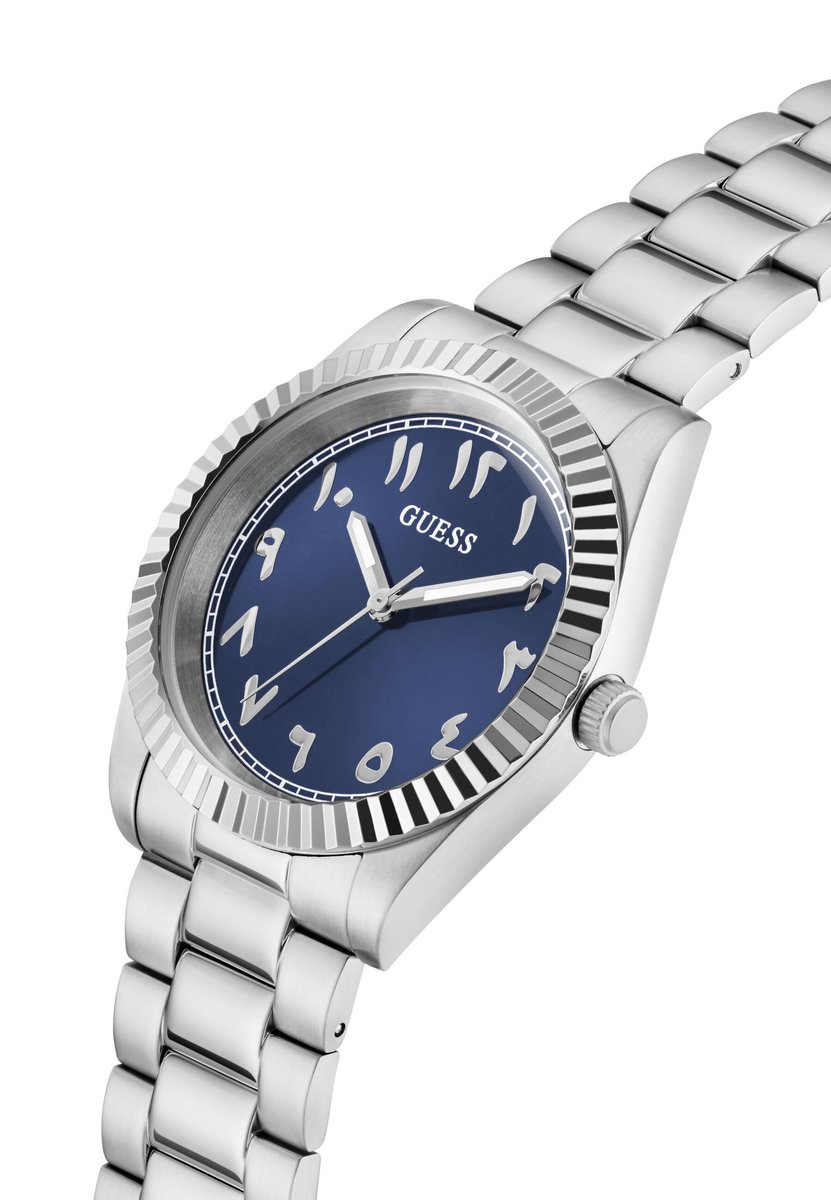 Guess Connoisseur Quartz Analoog Horloge Zilveren Toon Case: 100% Recycled Steel | Armband: 100% Stainless Steel 42 mm GW0736G1, GW0736G2