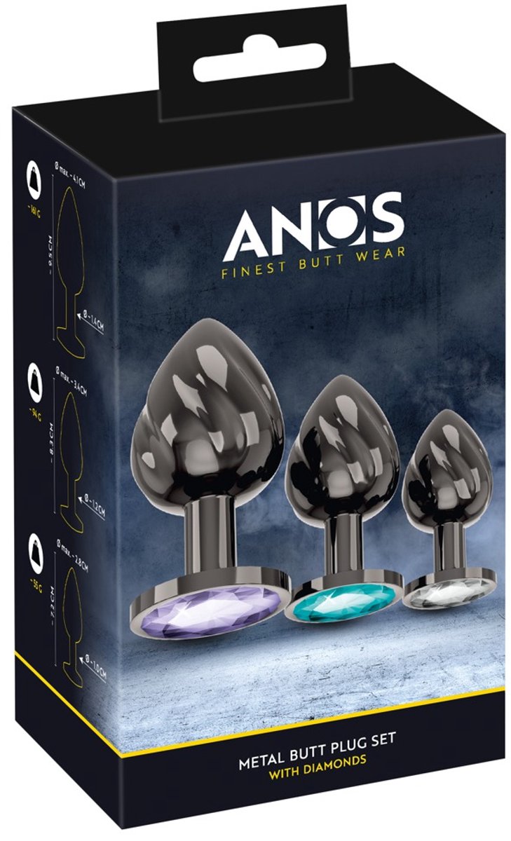 ANOS Metal Butt Plug Set Diamo