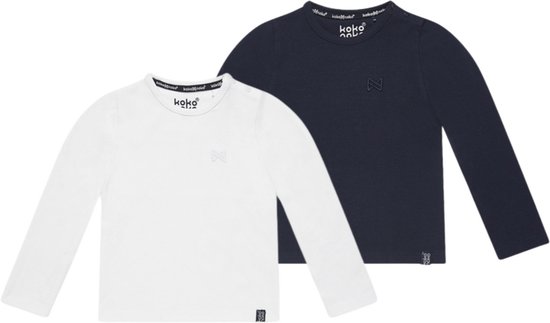 Wit en donkerblauw longsleeve shirt met Koko Noko branding.