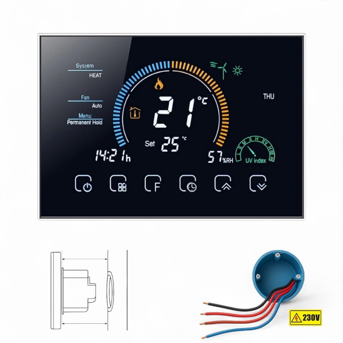 Smartlife Domotica Inbouw thermostaat - Wifi