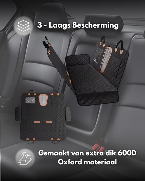 Achterbankbeschermer auto - Waterdicht & krasbestendig - Anti-slip ontwerp - Universeel voor SUV & auto - Bescherming tegen vuil & dierenhaar - Hangmatmodel - Makkelijk te reinigen - Comfort voor huisdieren van Merkloos — afbeelding 2