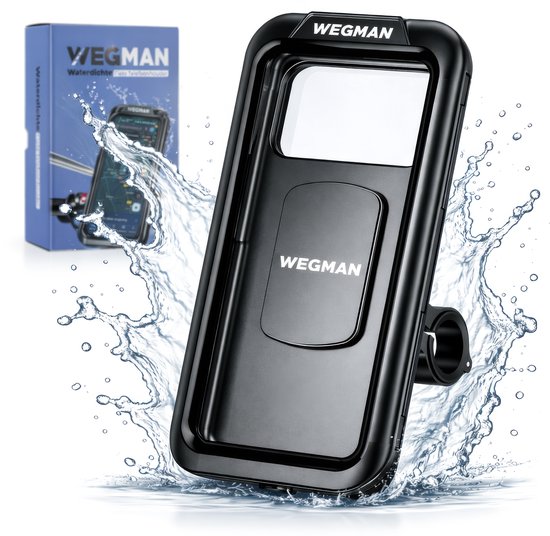 Wegman waterdichte telefoonhouder fiets – touchscreen bedienbaar – zwart
