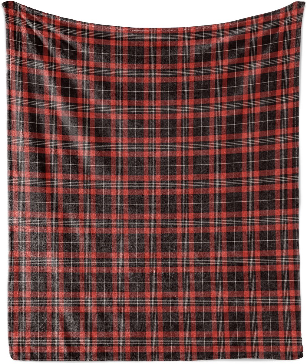 ABAKUHAUS Tartan Zachte Flanellen Fleece Deken, Samenstelling met Ruitjespatroon, Gezellige Pluche Plaid, 125 x 175 cm, Vermiljoen Kastanjebruin