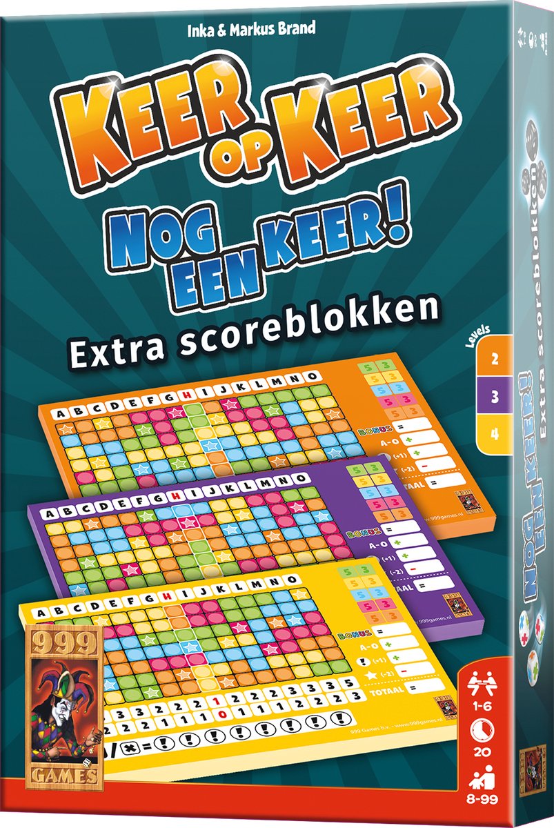 999 Games - Keer op Keer dobbelspel met Extra Scoreblokken level 2, 3 en 4 - Hét dobbelspel voor het hele gezin - Gezelschapsspel - Familiespel - Educatief spel - Klein cadeautje — afbeelding 6