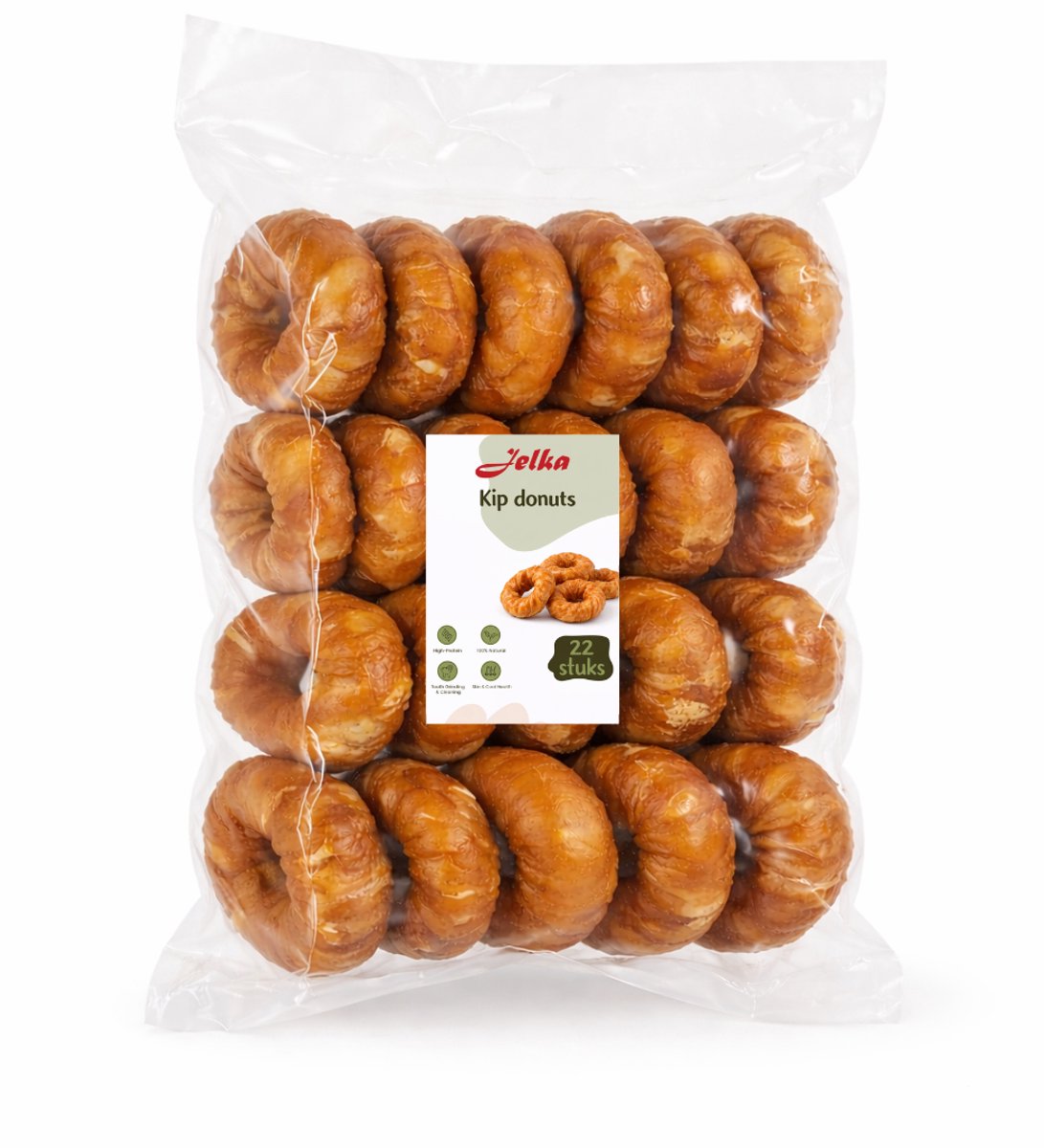 Jelka Ringen met kip - Hondensnacks - 7,5cm - 22 Stuks - Donut Hond