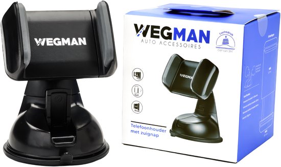 Wegman Telefoonhouder Auto Zuignap - Sterke Zuignap voor Dashboard en Raam - Universeel voor alle Telefoons - GSM Houder Auto - Telefoonhouders Auto - Phone Holder Car - Auto Accessories - Zwart