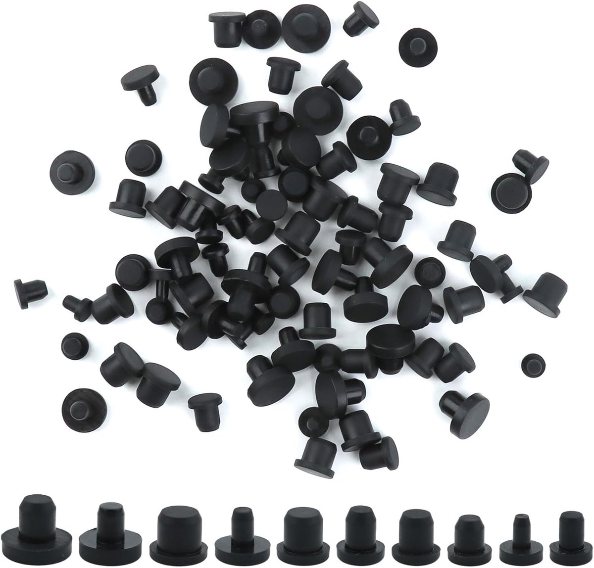 Glazen Tafel Bumpers - Zwarte Rubberen Meubel Buffers met Pin - Antislip en Schokabsorberend - Zachte Siliconen Beschermers - 120 stuks - van Imperatoris
