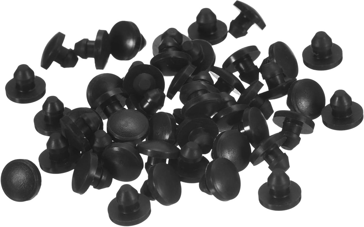 Glazen Tafel Bumpers - Zwarte Rubberen Meubel Buffers met Pin - Antislip en Schokabsorberend - Zachte Siliconen Beschermers - 50 stuks - 1 maten - van Imperatoris