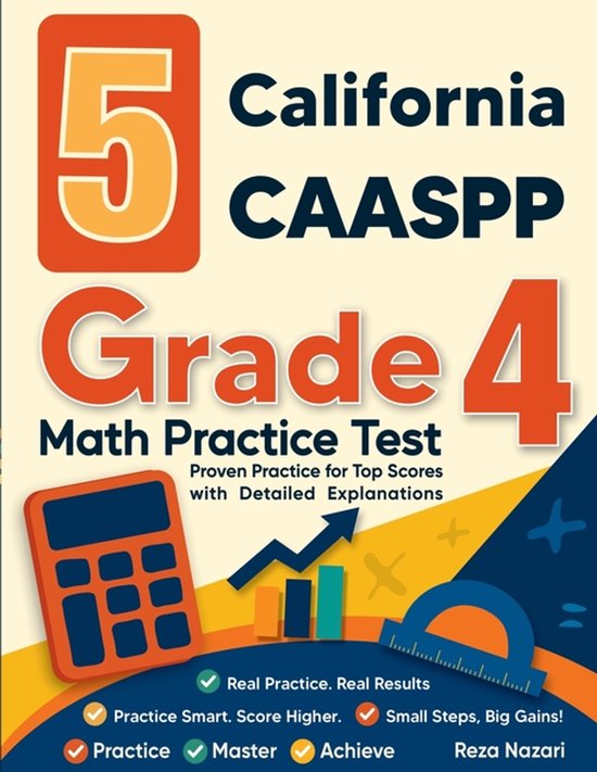 5 California CAASPP Grade 4 Math Practice Tests - cover