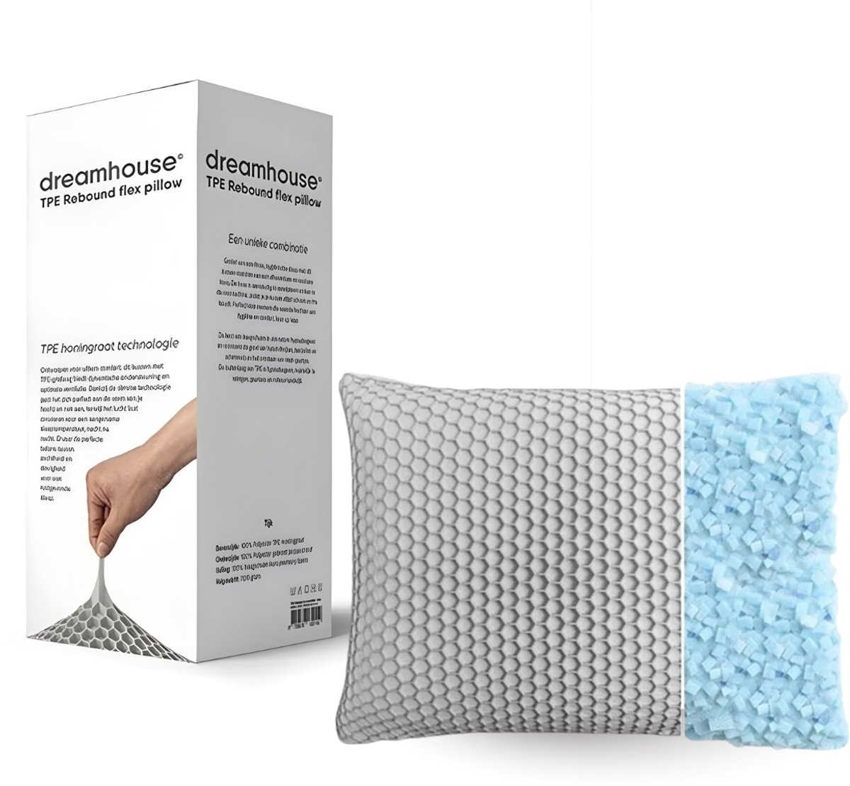 Dreamhouse® Hoofdkussen Traagschuim - Ergonomisch Memory Foam Kussen - Tegen Nekklachten - Aanpasbaar Slaapkussen - Pillow - Zijslaper, Rug-, & Buikslaper