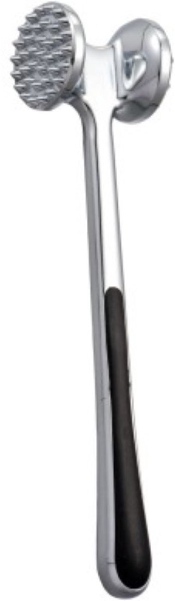 Maestro MR-1577 Luxe Vleeshamer - Tweezijdig - Hoogwaardig Roestvrij Staal (RVS) - Ergonomische Antislip Handgreep - Vleesvermalser - 22 cm - Zilver/Zwart