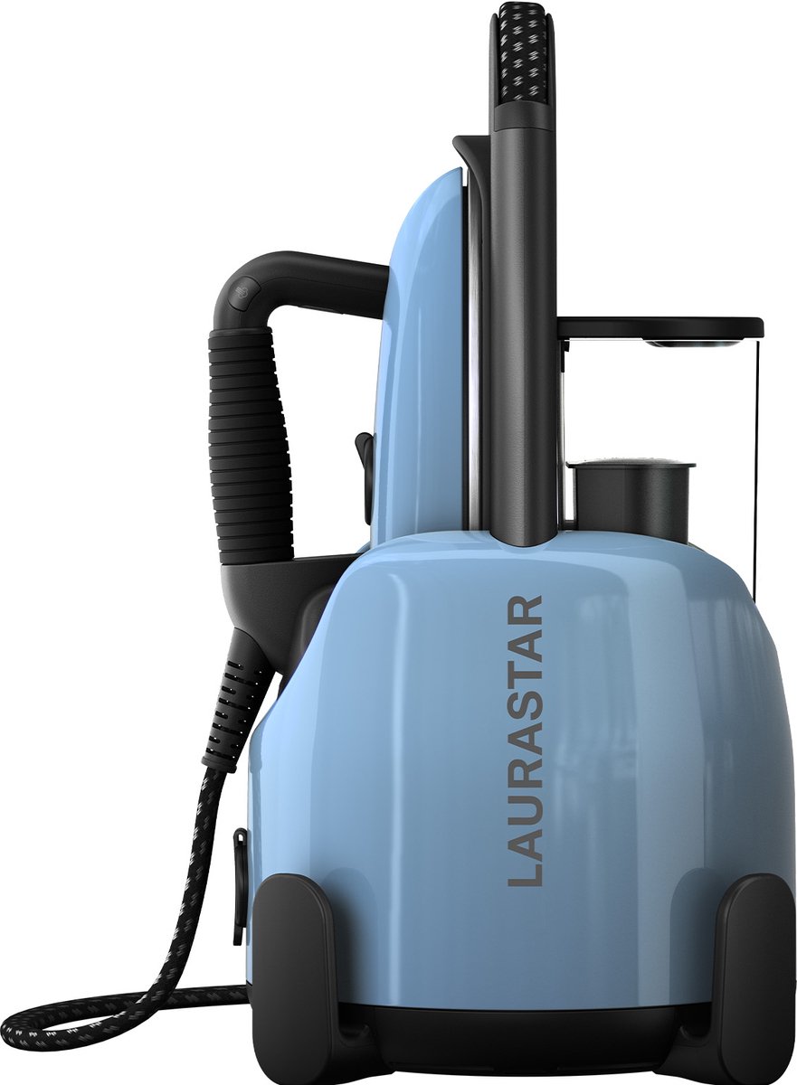 Laurastar Lift Plus Blue Sky Stoomstrijkijzer 3-in-1 Strijkstation dat je kleding ontvouwt Strijkt en reinigt Hygiënische Stoom Afneembare watertank Groenicaal Strijken Automatische oprolling Actieve 3D-zool