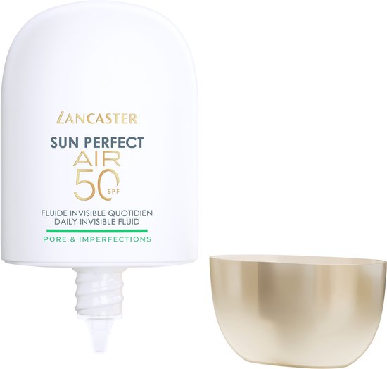 Lancaster Sun Perfect AIR 50 SPF 'Pore & Imperfections' flesje met de dop eraf.