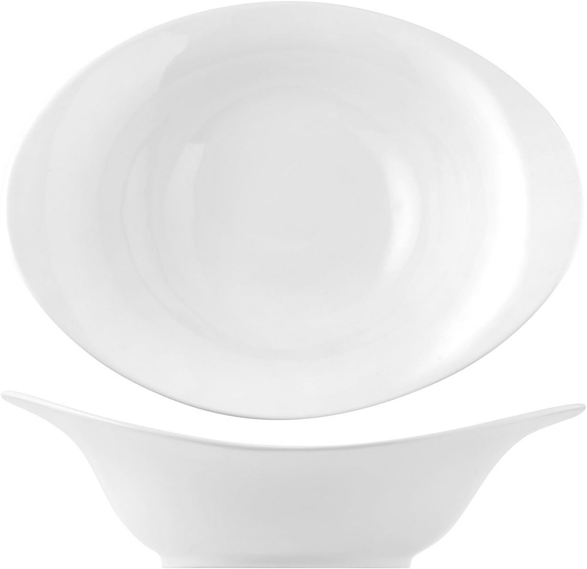 Ovale Ovale Schaal van Porselein Wit 45cm