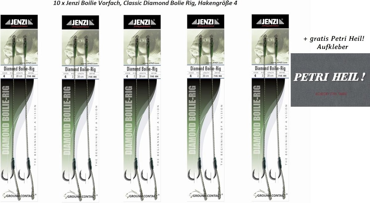 10 River Boilie Rigs Haakmaat 4 - Handgeknoopte Karpersets