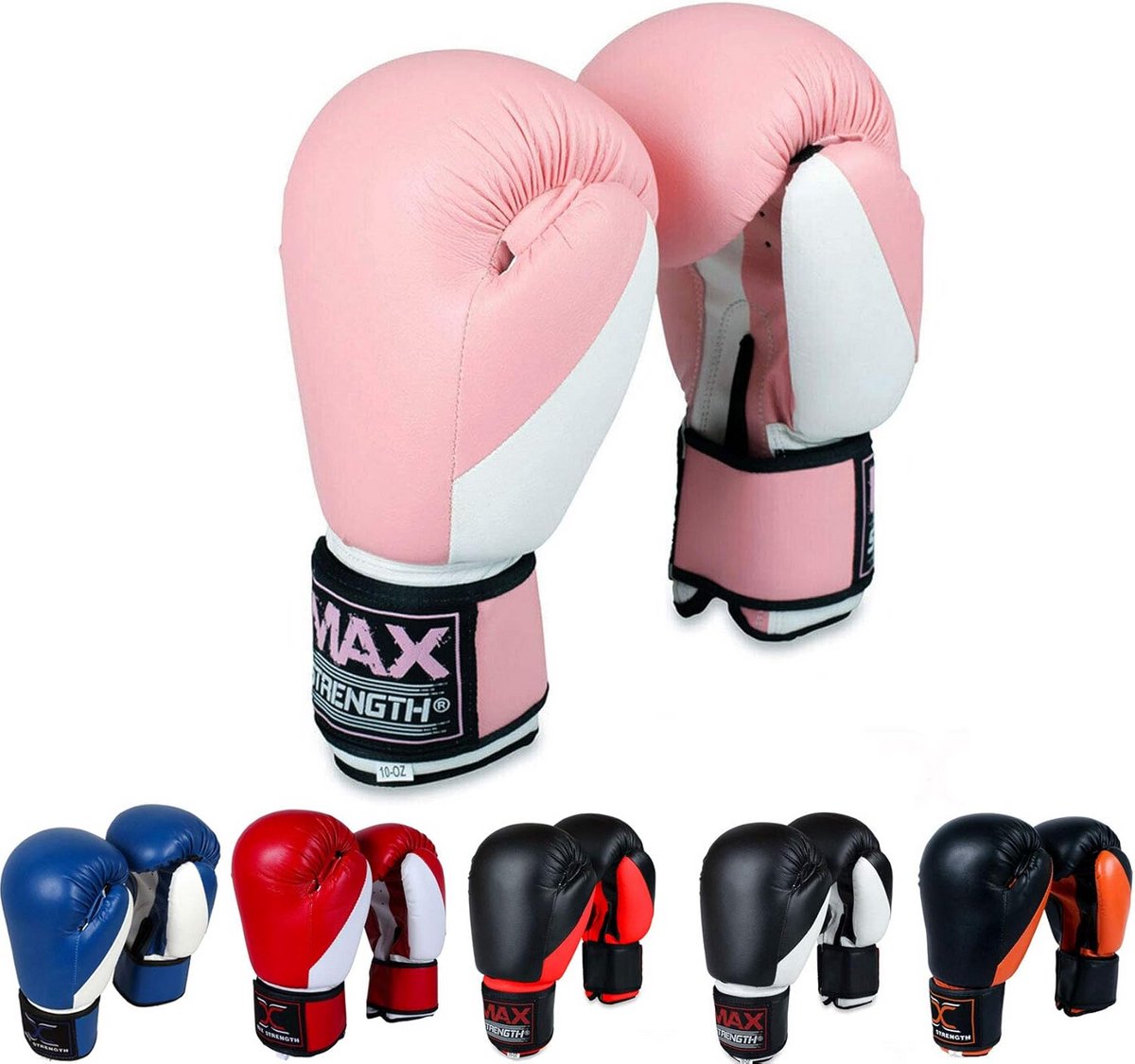 Bokshandschoenen - Trainingshandschoenen - Sport Training - Drielaags Poly Max Vulling - 12oz - Roze/Wit