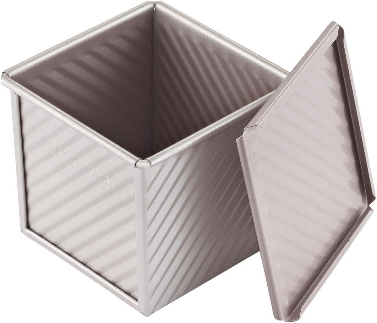 Koolstofstaal Broodblik met Deksel Antiaanbak Corrugated 0.5lbs