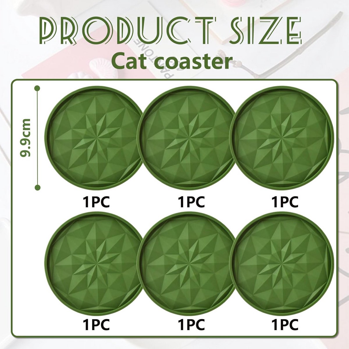 Set van 6 Siliconen Onderzetters voor Glazen 10 cm Diameter Hittebestendig Antislip