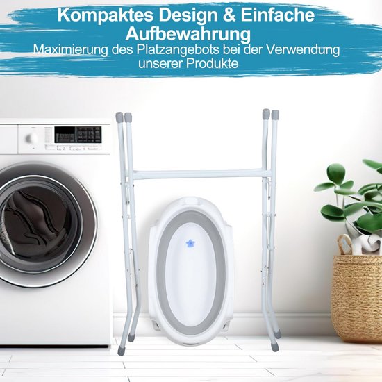 Baby Badje met Standaard - Inklapbaar Bad - Zitbad - Bath Bucket - Babyverzorging — afbeelding 2