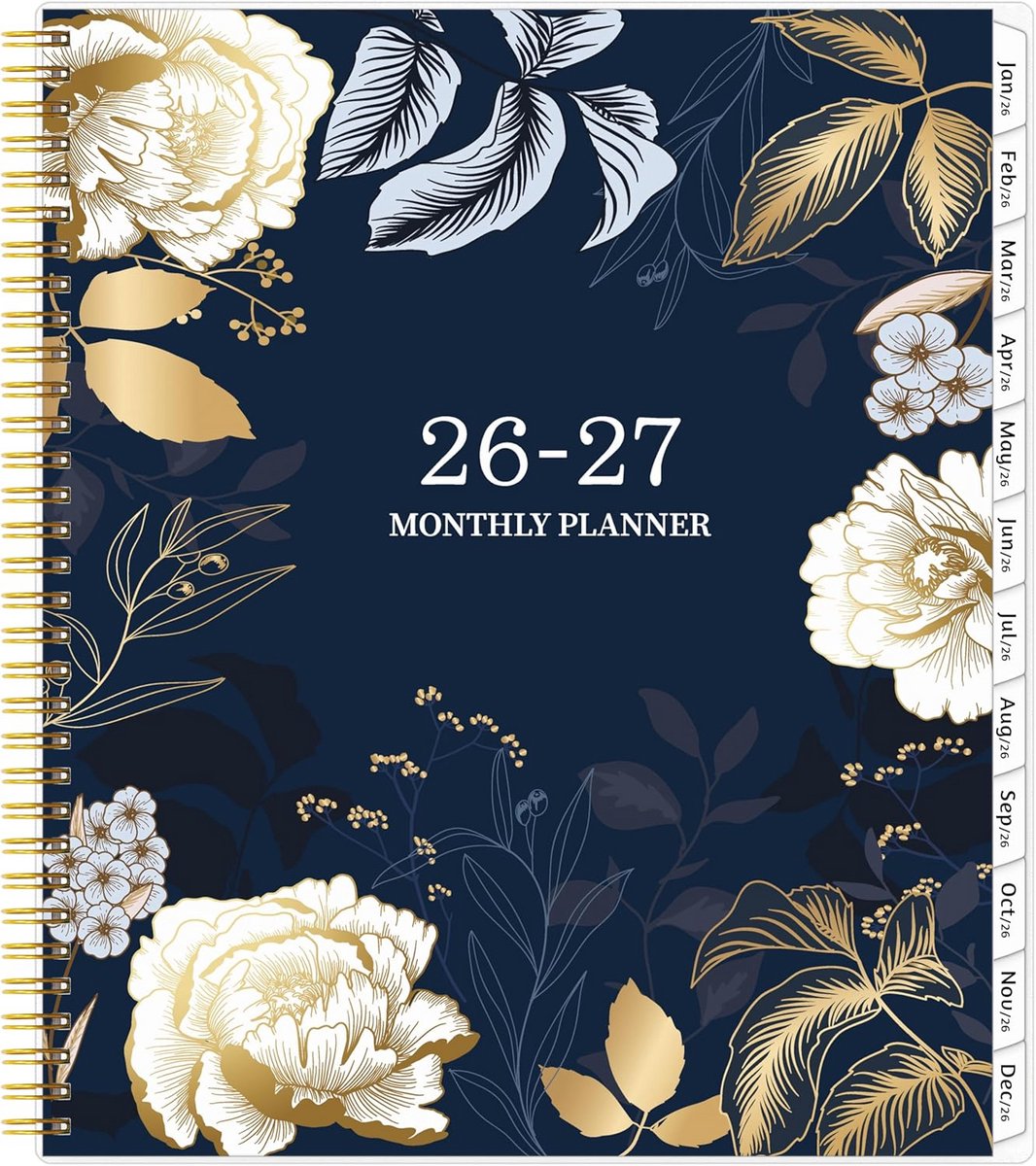 Grote 2-jarige Maandplanner 2026-2027 Spiraalagenda met Tabbladen