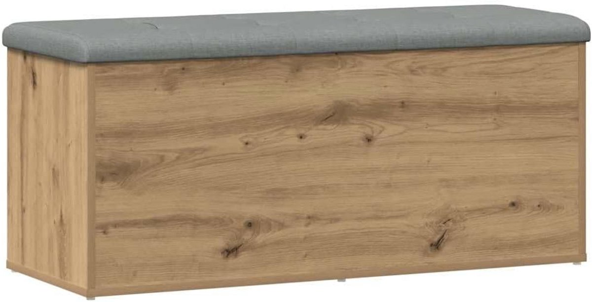 Opbergbank Hout - Schoenenbank met Zitkussen - 102x42x45 cm