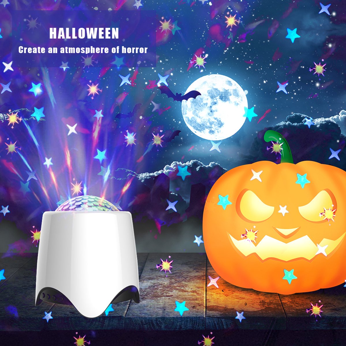 MUPOO Smart Sterrenhemel Projector met 56 Lichteffecten & Bluetooth Speaker - Galaxy Projector Baby & Kind met White Noise & Muziek - Galaxy Nachtlampje met Afstandsbediening & Timer - Sfeerverlichting voor Slaapkamer & Cadeau voor Kinderen & Baby – foto 4