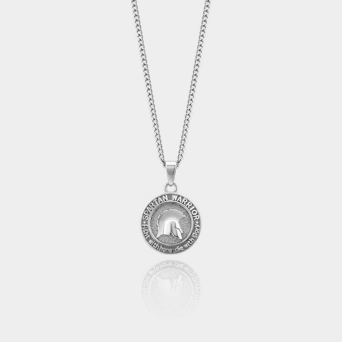 Spartan Warrior Hanger Ketting - Zilveren Ketting - 50 cm lang - Ketting Heren met Hanger - Griekse Mythen - Olympus Jewelry