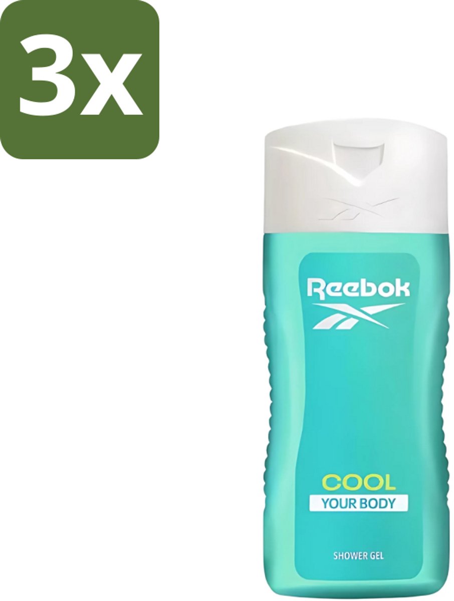 Reebok - Cool Your Body - Douchegel - 400 ml - Bulkverpakking - 3 stuks