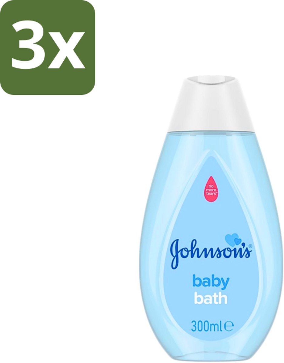 3 x Johnson's - Baby Bath - Puur & Zacht - 300 ml - Baby Bad - Baby Zeep - Babyhuid Verzorging - Zachte Babyzeep - Milde Babyzeep