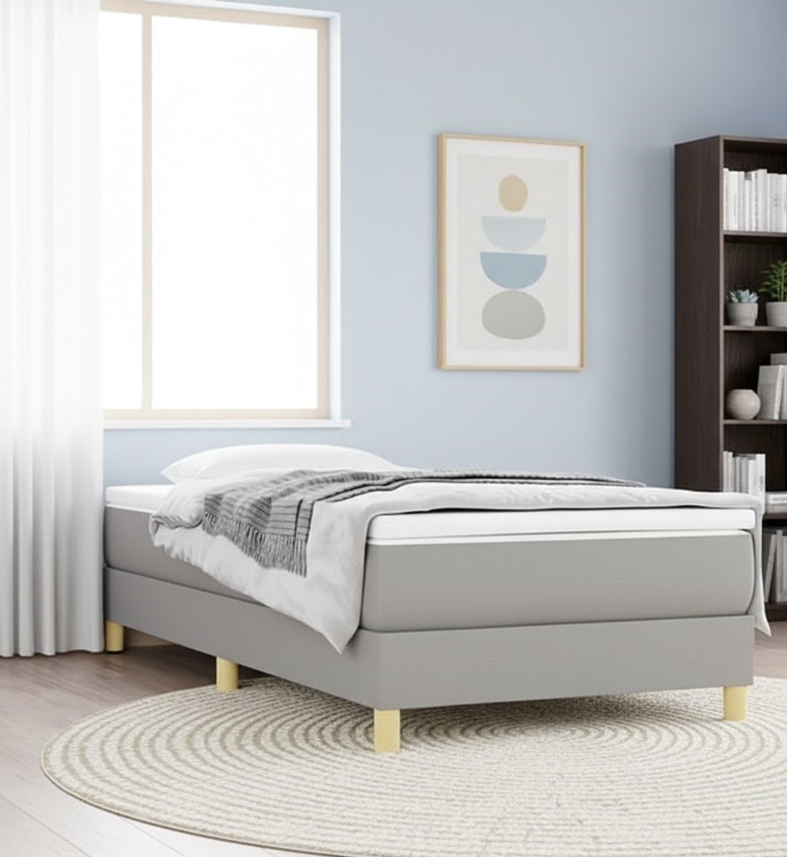 Luxe Comfort Stoffen Bedframe 80x200 cm – Lichtgrijs House&Garden