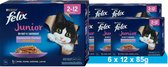 FELIX Zo lekker als het eruit ziet Junior natvoer voor katten (6 x 12 x 85g)