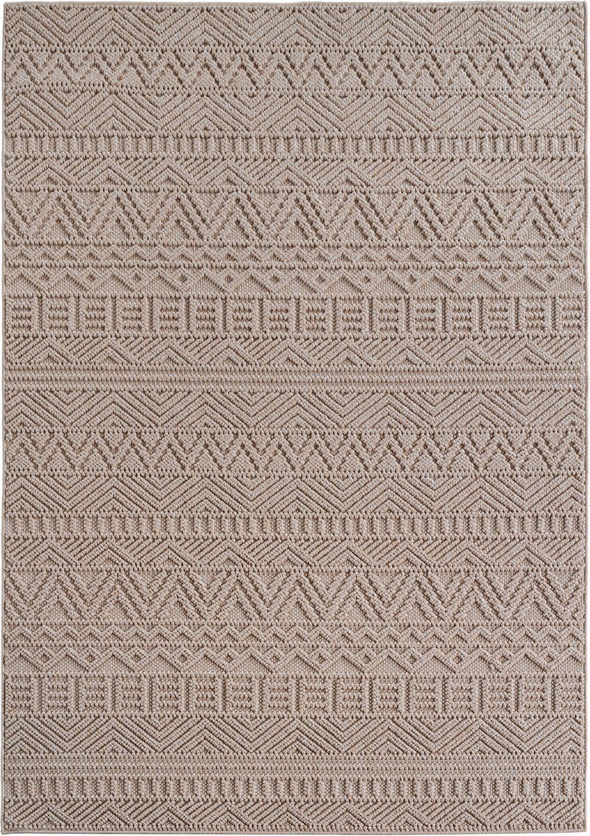 Ayyildiz Helix Boho Vloerkleed Beige 140x200 cm – Effen Laagpolig Tapijt – Modern Bohemian Design voor Woonkamer en Slaapkamer