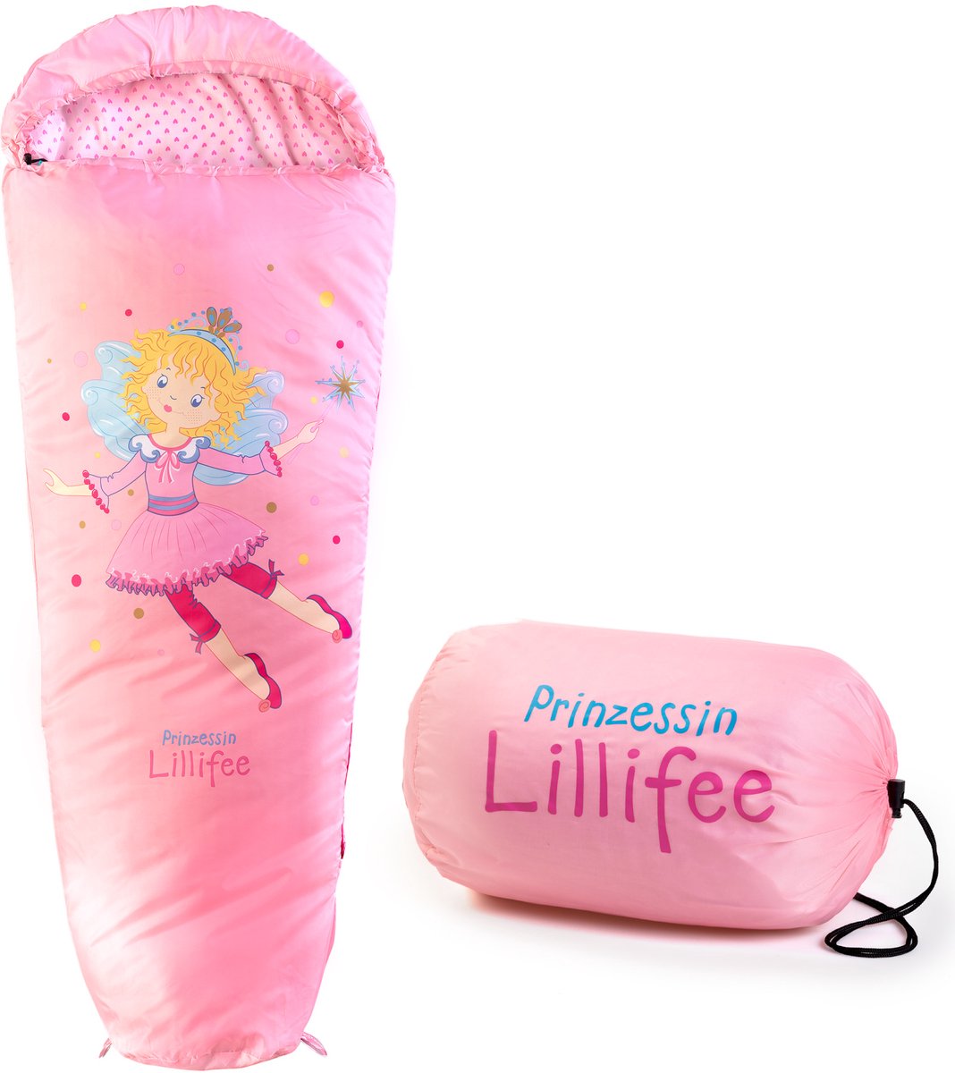 Skandika Prinzessin Lillifee Kinderslaapzak - Slaapzakken – Slaapzak kinderen - Polyester, luxe kwaliteit, comfortabele hoofdgedeelte, draagtas meegeleverd, tot -12°C - 170 x 70 cm – 900 gram - Kampeerslaapzak – Max. Lichaamslengte 140 cm - roze