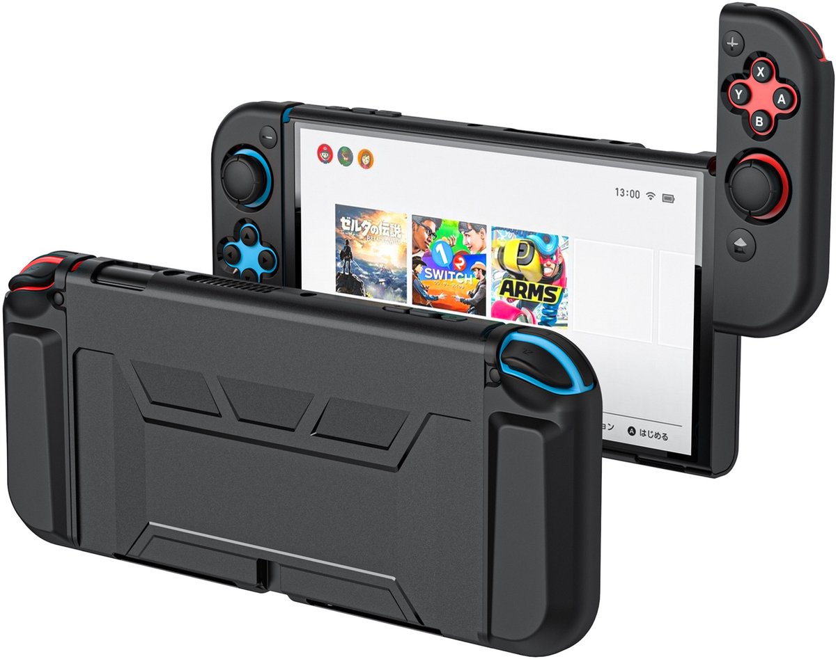 Beschermhoes, Switch OLED-beschermhoes, antislip beschermhoes, geschikt voor Switch OLED-modellen, zwart