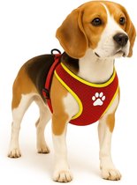 Harnas hond – honden tuigje – harnas hond anti trek – hondentuigjes – hondentuig anti trek – Flamingo Step&Go Tasha – rood – maat M – A:53cm B:65-75cm x 20mm x 5mm