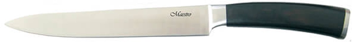 Maestro Luxe Universeel Keukenmes - 8” (19.5 cm) - Hoogwaardig Roestvrij Staal (RVS) - Ergonomisch Edel houten Handvat - Koksmes - Zilver/Bruin