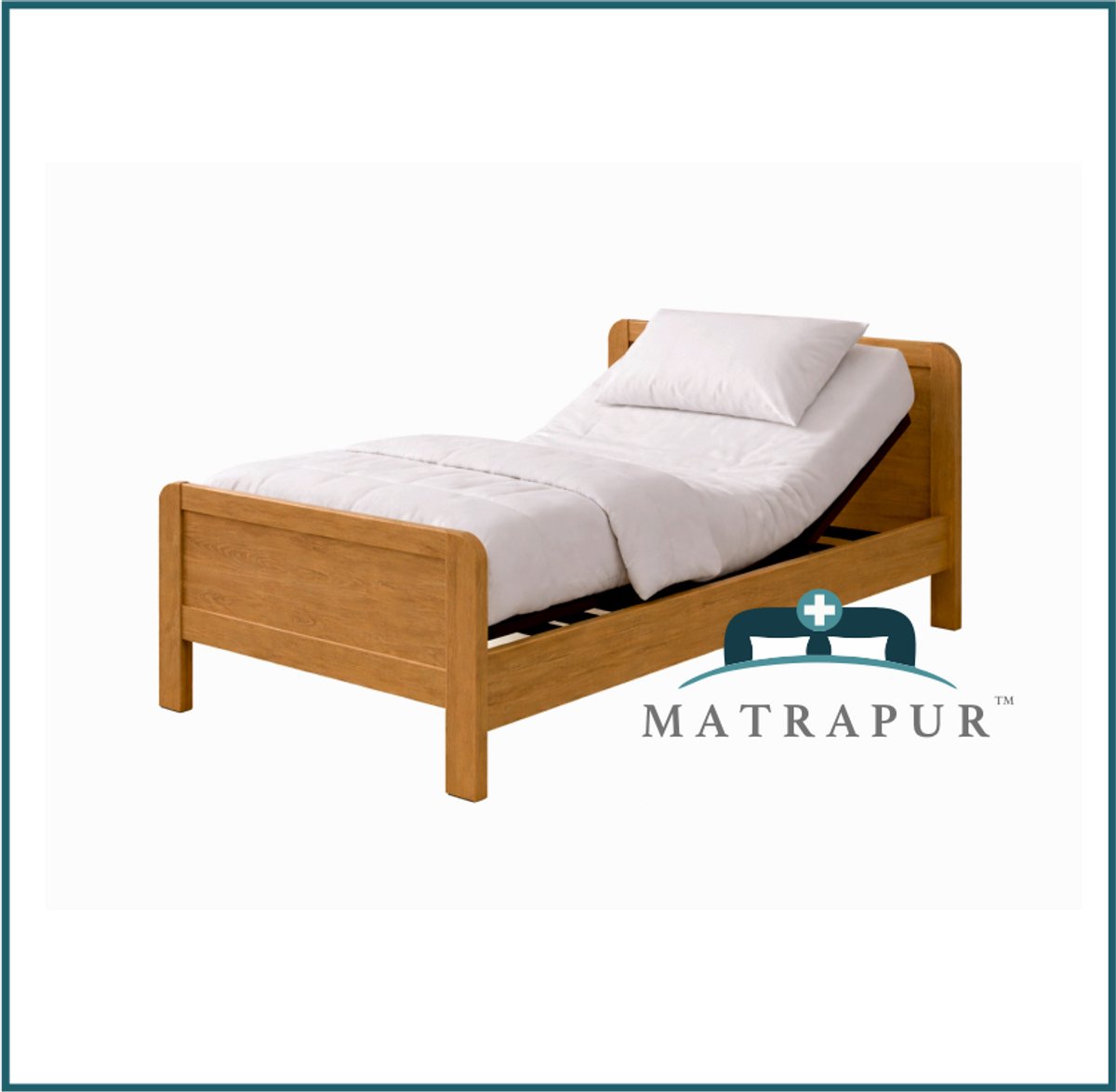 Compleet elektrische set ledikant seniorenbed 90x200 cm eiken kleur + 42-lats Elektrisch Verstelbaar + Master Nasa traagschuim | 7 zone Pocketveer matras 90x200 — afbeelding 3