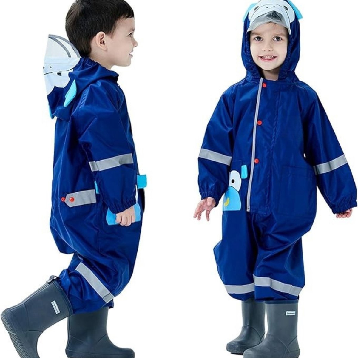 Famanu – Lichtgewicht kinderregenpak, waterdichte eendelige poncho met capuchon voor 1–8 jaar