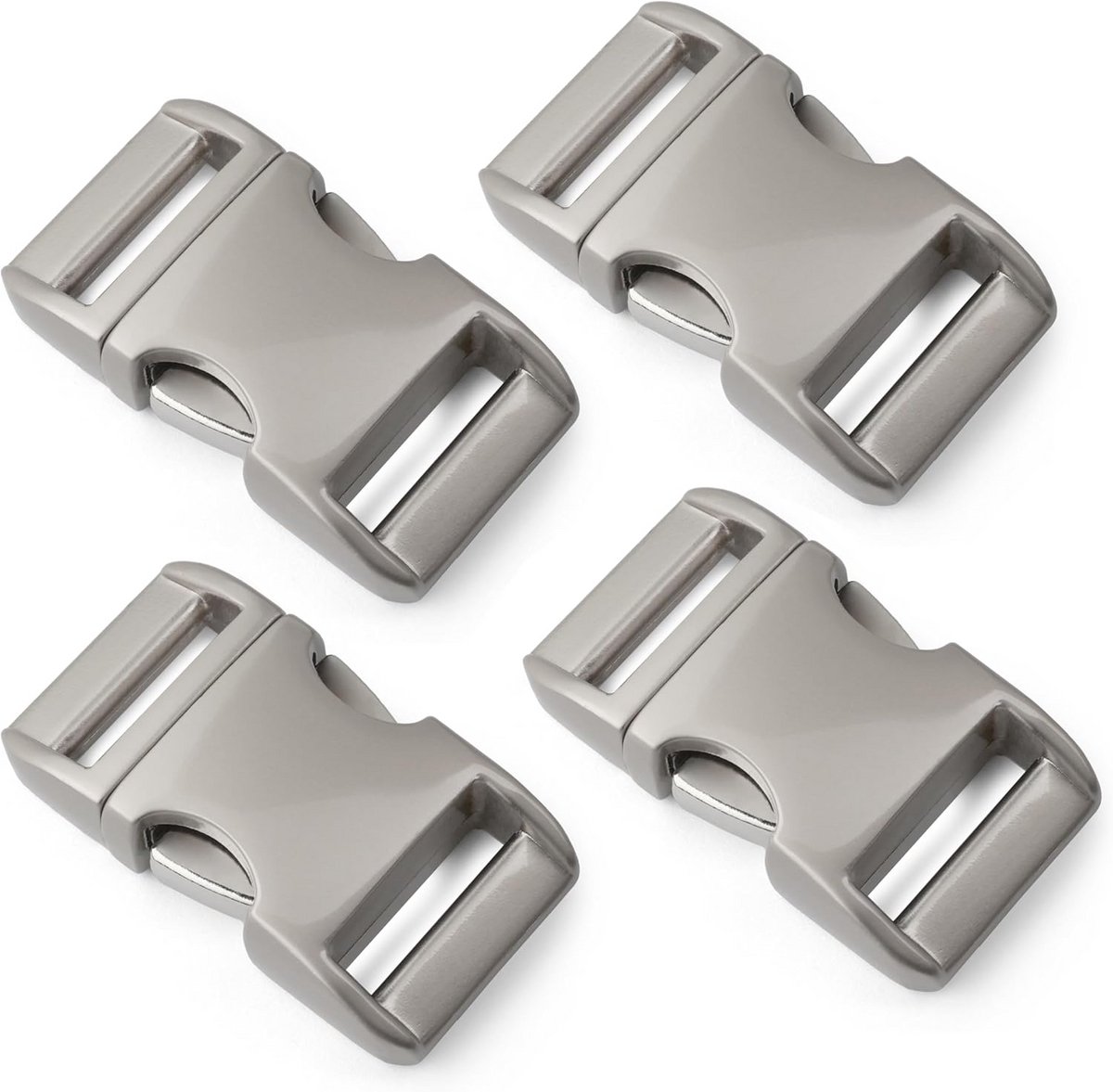 Set van 4 Metalen Steeksluitingen 25mm voor Paracord, Halsbanden en Tassen