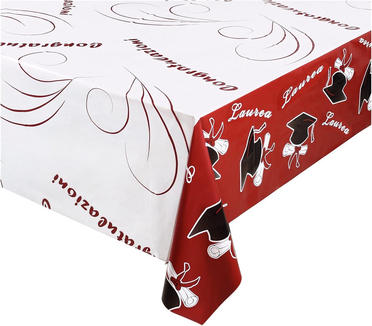 Rechthoekig Tafelkleed Rood voor Afstudeerfeest Decoratie (140 x 180 cm)