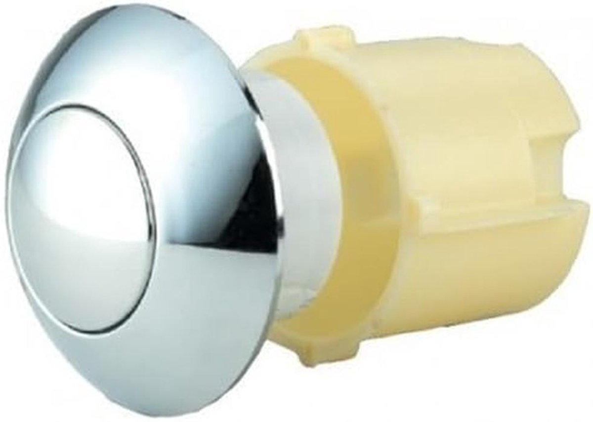Dome Enkele Spoel Toiletknop 91mm Chroom - Voor Pneumatische Spoelkleppen