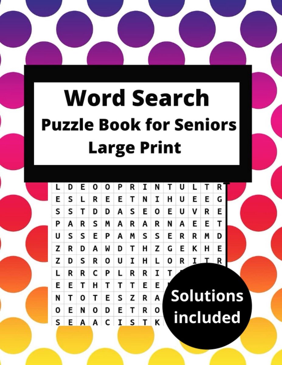 Woordzoekpuzzels Groot Lettertype voor Seniors en Volwassenen - Vele Uren Plezier en Hersengymnastiek