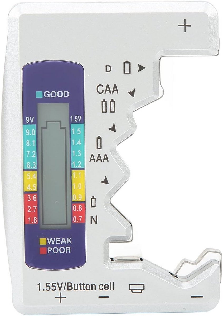 Universele Digitale Batterij Tester voor AA, AAA, C, D, N en Knoopcellen